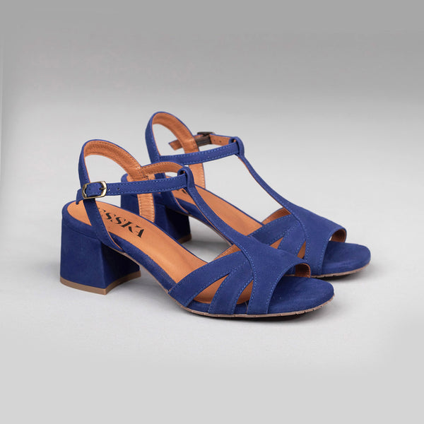Esska Gabby Ink Blue Low Heel Sandal