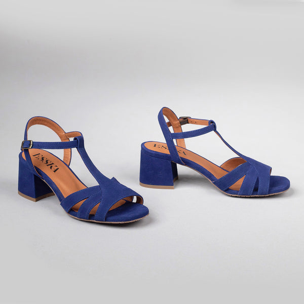 Esska Gabby Ink Blue Low Heel Sandal