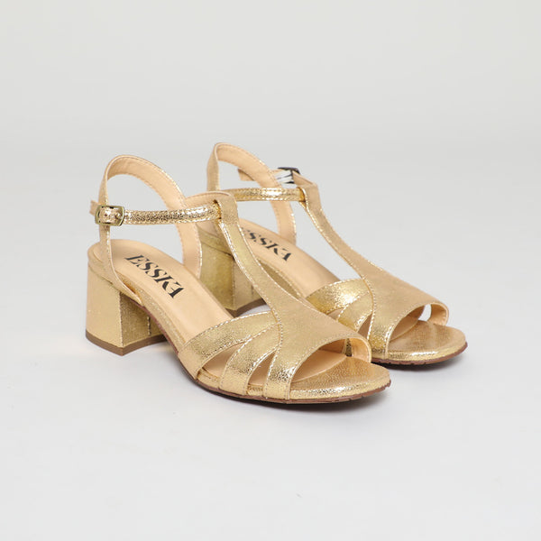 Esska Gabby Vegan Gold Low Heel Sandal