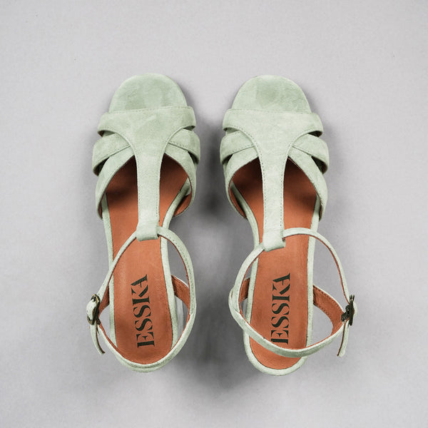 Esska Gabby WIDE Mint Low Heel Sandal