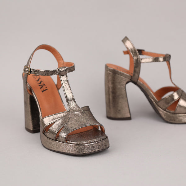 Esska Gaia Metallic Iron High Heel Sandal