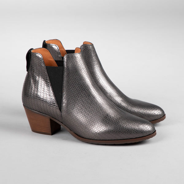 Esska Ginny Smoke Metallic Low Heel Boot