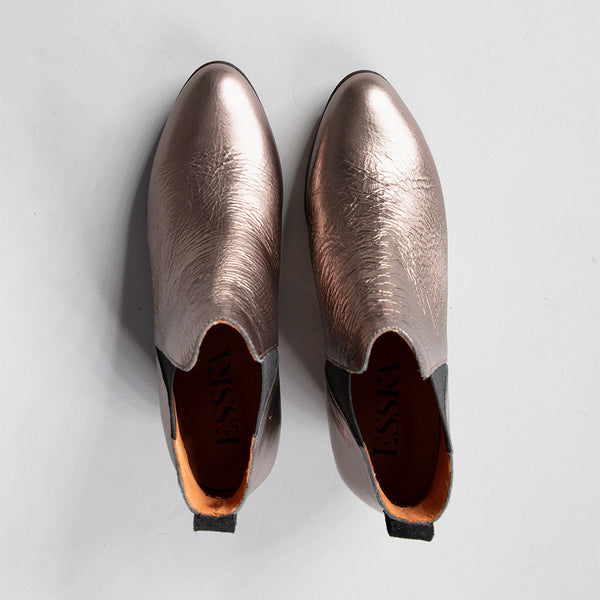 Esska Ginny Taupe Metallic Low Heel Boot