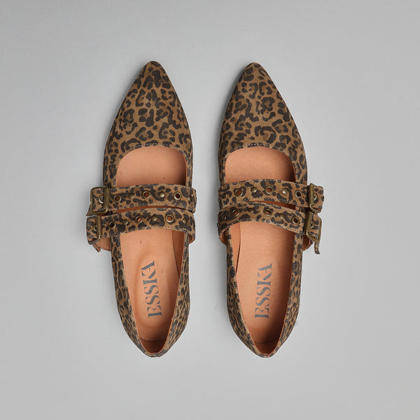Esska Harper WIDE Leopard Flat Pointy Shoe