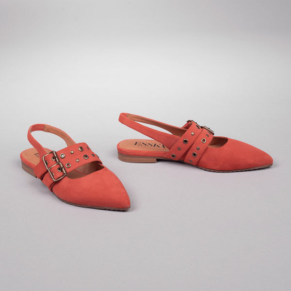 Esska Hope Coral Flat Pointy Sling Back