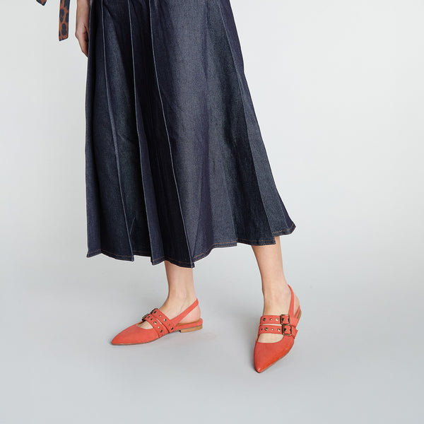 esska Hope Coral Flat Pointy Sling Back