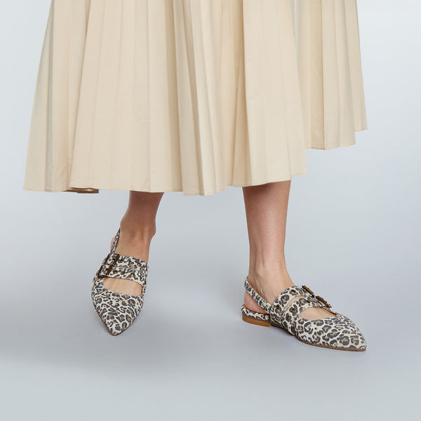 Esska Hope Leopard Light Flat Pointy Sling Back