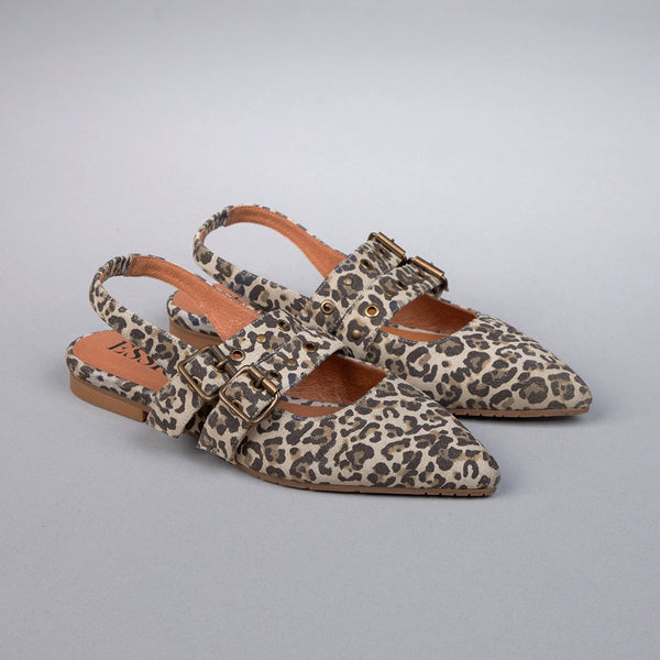 Esska Hope Leopard Light Flat Pointy Sling Back