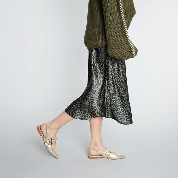 Esska Hope Vegan Platinum Flat Pointy Sling Back