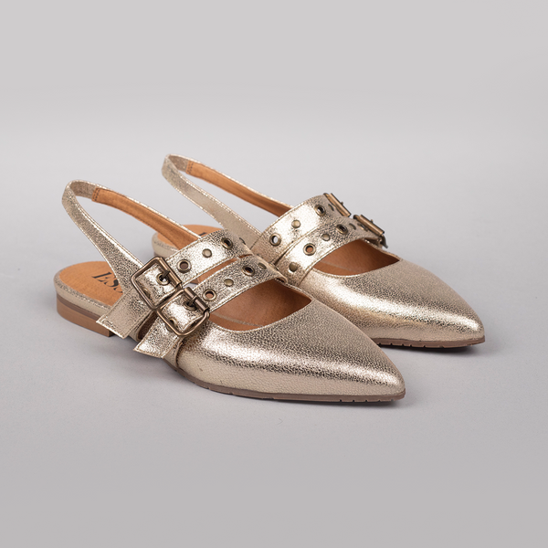 Esska Hope Vegan Platinum Flat Pointy Sling Back