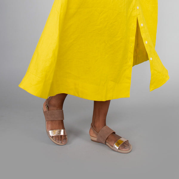 Esska Ides Taupe Metallic Flat Sandal