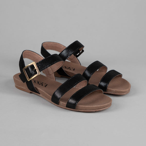 Esska Ilona Black Flat Sandal