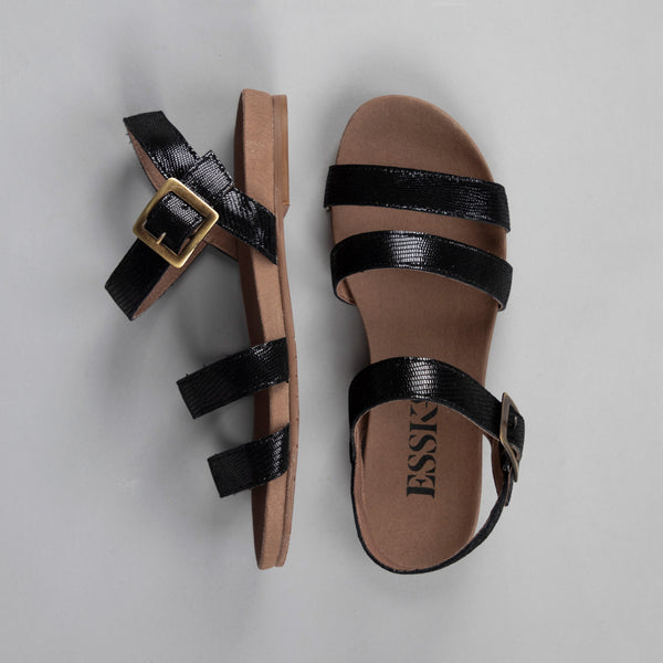Esska Ilona Black Flat Sandal