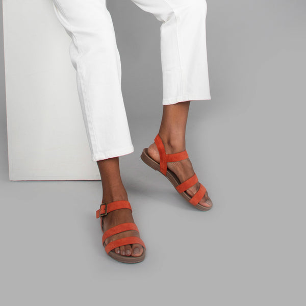 esska Ilona Rust Flat Sandal