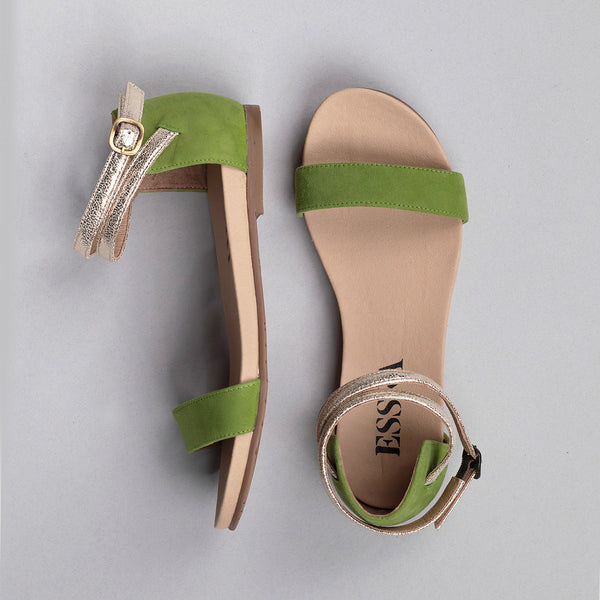 Esska India Moss Flat Sandals