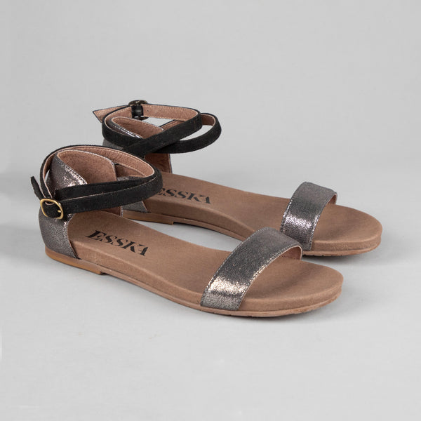 Esska India Vegan Anthracite Flat Sandal
