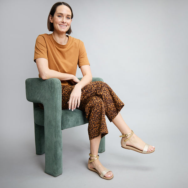 Esska India Vegan Metallic Trio Flat Sandals