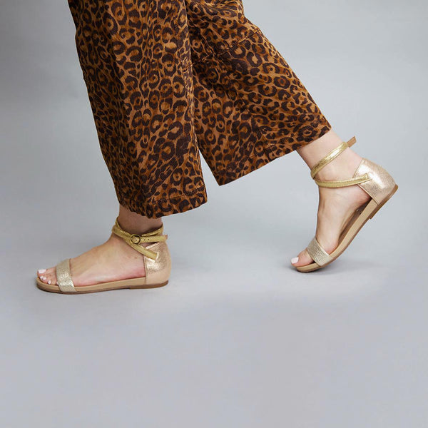 esska India Vegan Metallic Trio Flat Sandals