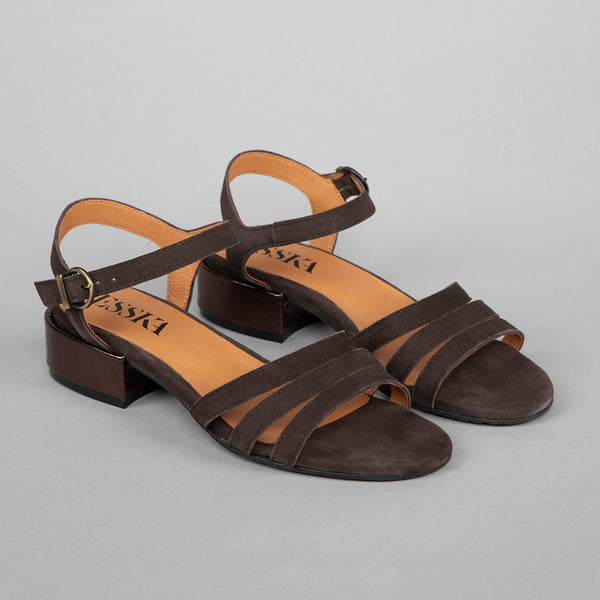 Esska Jesse Coffee Low Heel Sandal