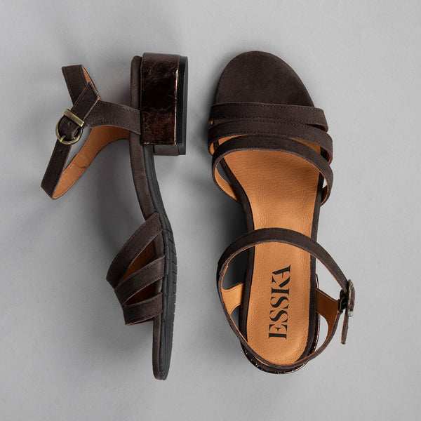 Esska Jesse Coffee Low Heel Sandal