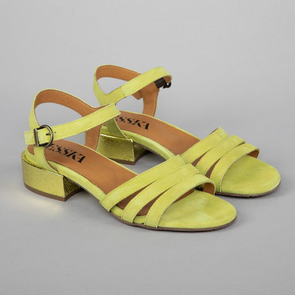 Esska Jesse Lime Low Heel Sandal