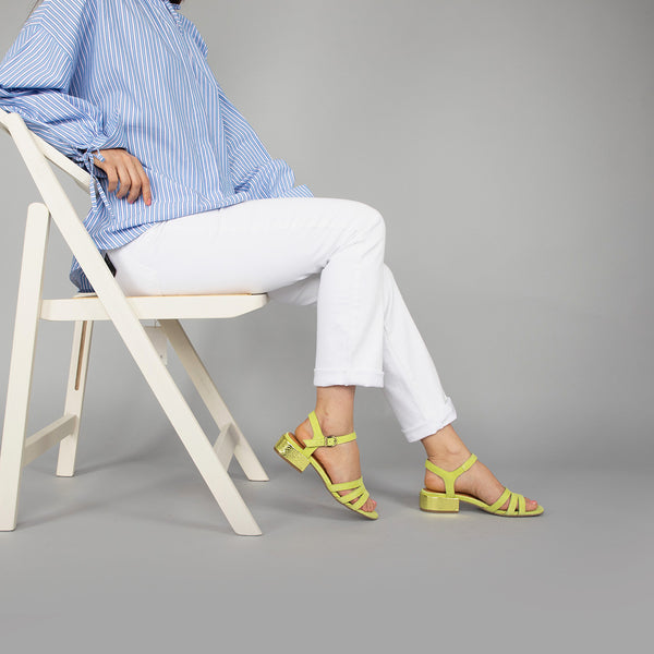 Esska Jesse Lime Low Heel Sandal