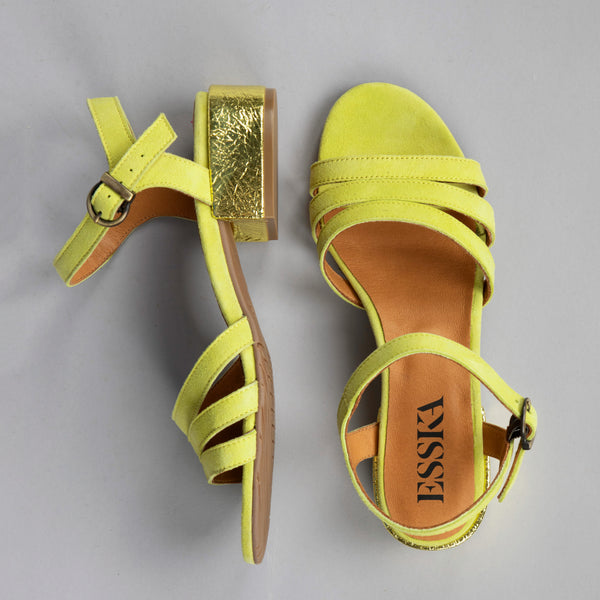 Esska Jesse Lime Low Heel Sandal