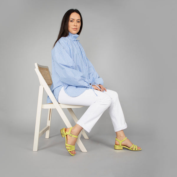 esska Jesse Lime Low Heel Sandal