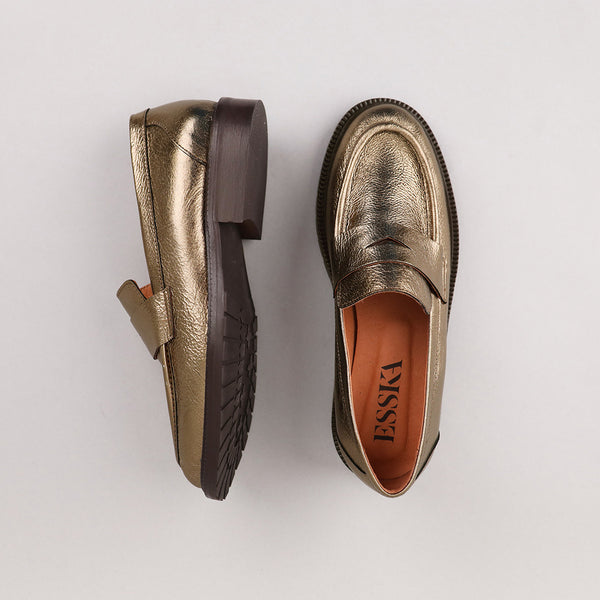 Esska Kath Metallic Smoke Penny Loafer