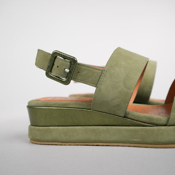 Esska Keira Green Flat Platform Sandal