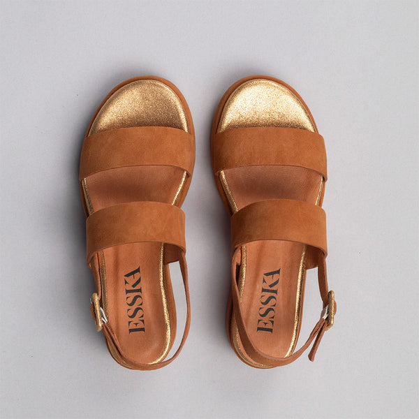 Esska Keira Tan Flat Sandals