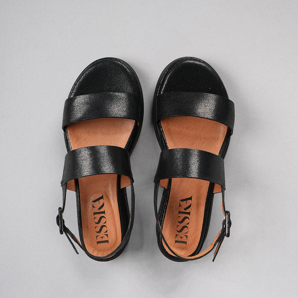 Esska Keira Vegan Black Flat Sandal