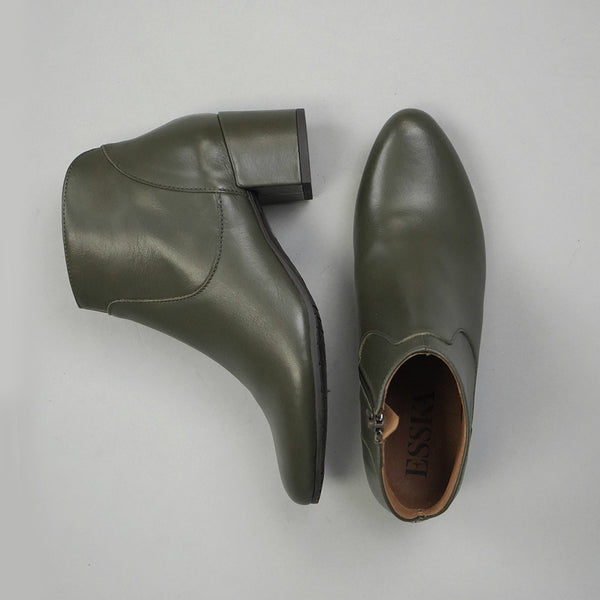 Esska Kiana Khaki Ankle Low Heel Boot