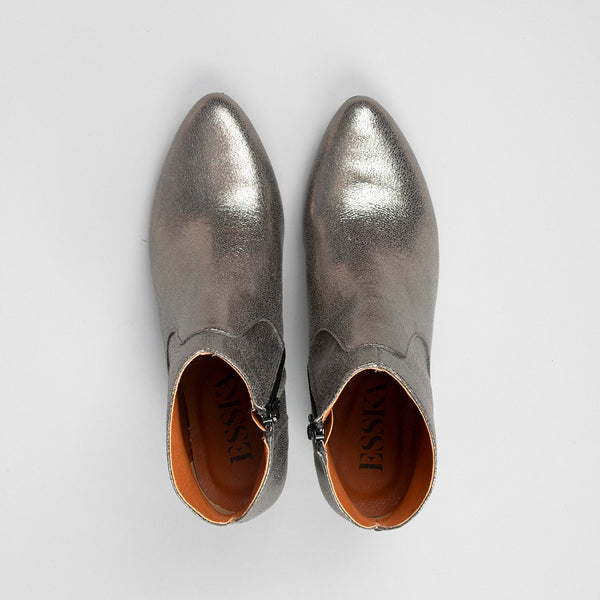 Esska Kiana Vegan Gunmetal Low Heel Boot