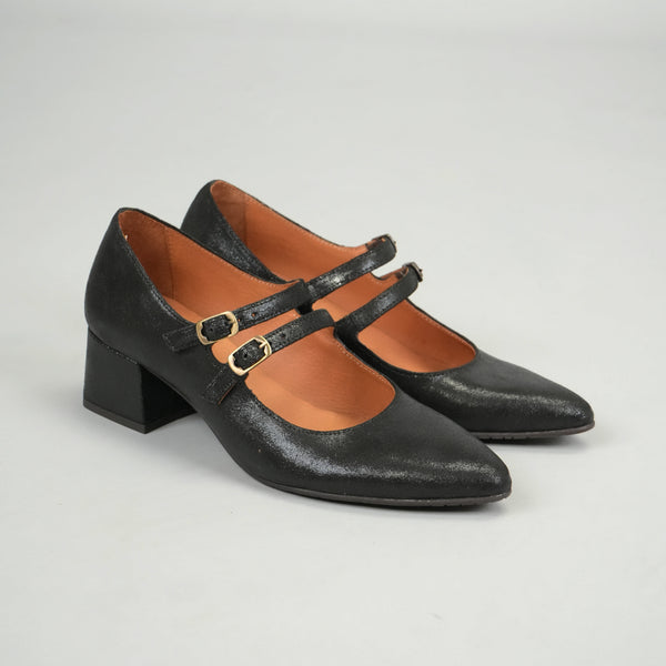 Esska Laura Black Low Heel Shoe
