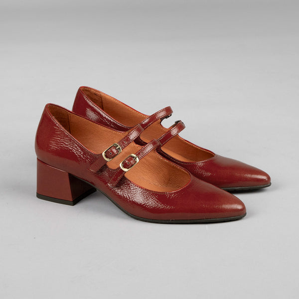 Esska Laura Brick Patent Low Heel Shoe