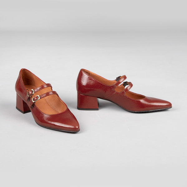 Esska Laura Brick Patent Low Heel Shoe