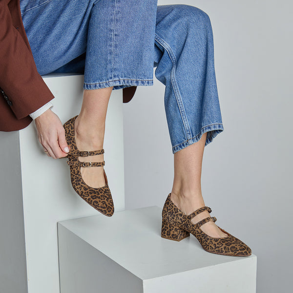 Esska Laura WIDE Leopard Low Heel Shoe