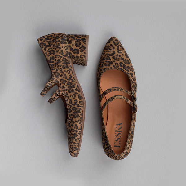 Esska Laura WIDE Leopard Low Heel Shoe