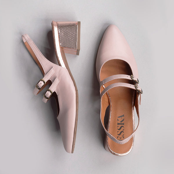 Esska Layal Dusty Pink Low Heel Shoe
