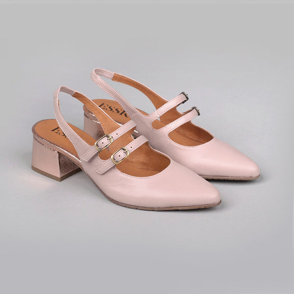 Esska Layal WIDE Dusty Pink Low Heel Shoe