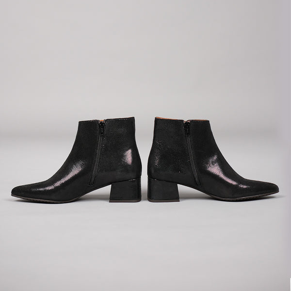 Esska Leisel Black Metallic Low Heel Boot