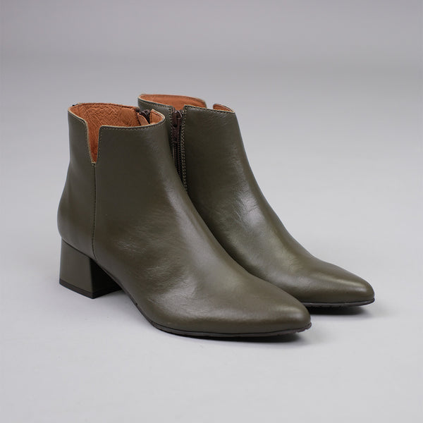 Esska Leisel Khaki Low Heel Ankle Boot