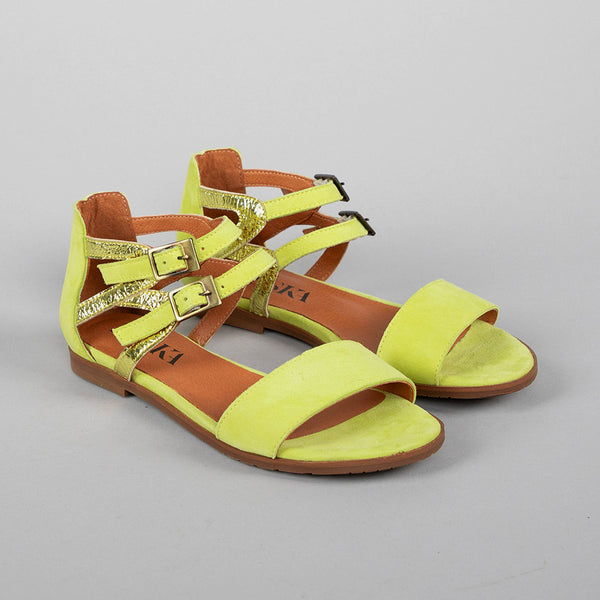 Esska Linda Lime Flat Sandal