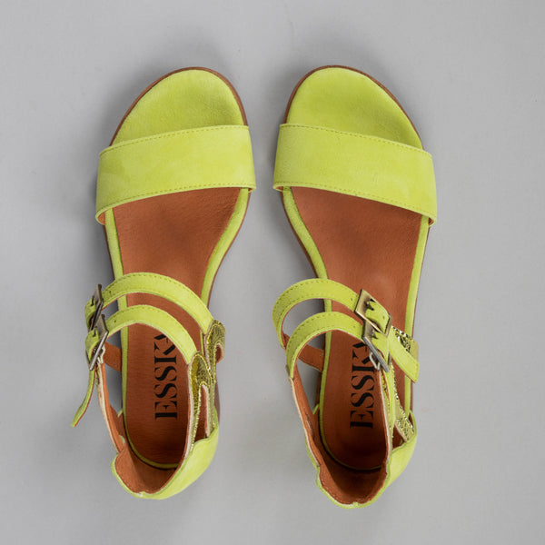 Esska Linda Lime Flat Sandal