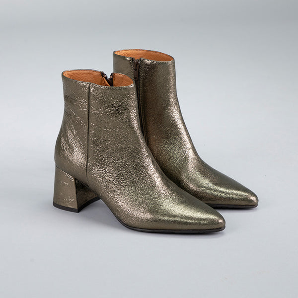 Esska Lorna Metallic Graphito Mid Heel Boot