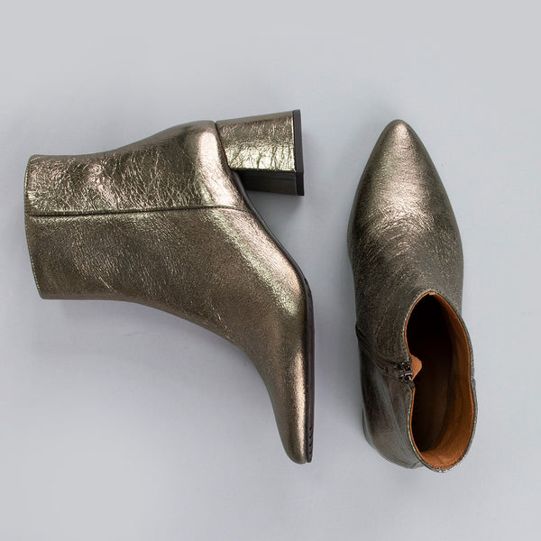 Esska Lorna Metallic Graphito Mid Heel Boot