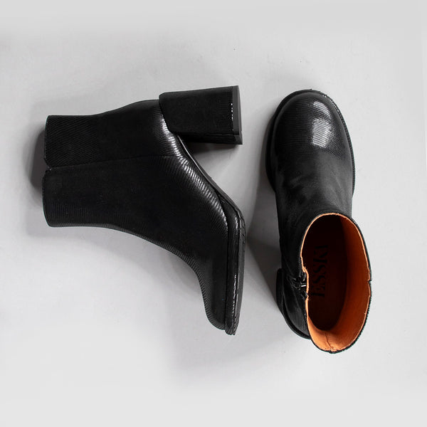 Esska Mariana Black Metallic High Heel Boot