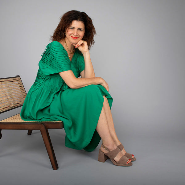 esska Maribex Taupe Suede Mid Heel Sandal