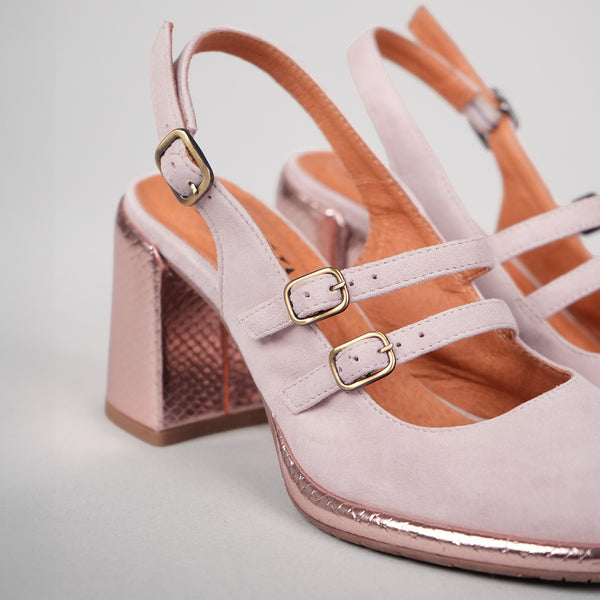 Esska Mariella Dusty Pink Mid Heel Shoe